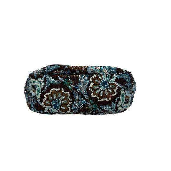 Vera Bradley Retired Java Blue Small Quilted HandBag Purse Brown Floral Paisley - Picture 5 of 9